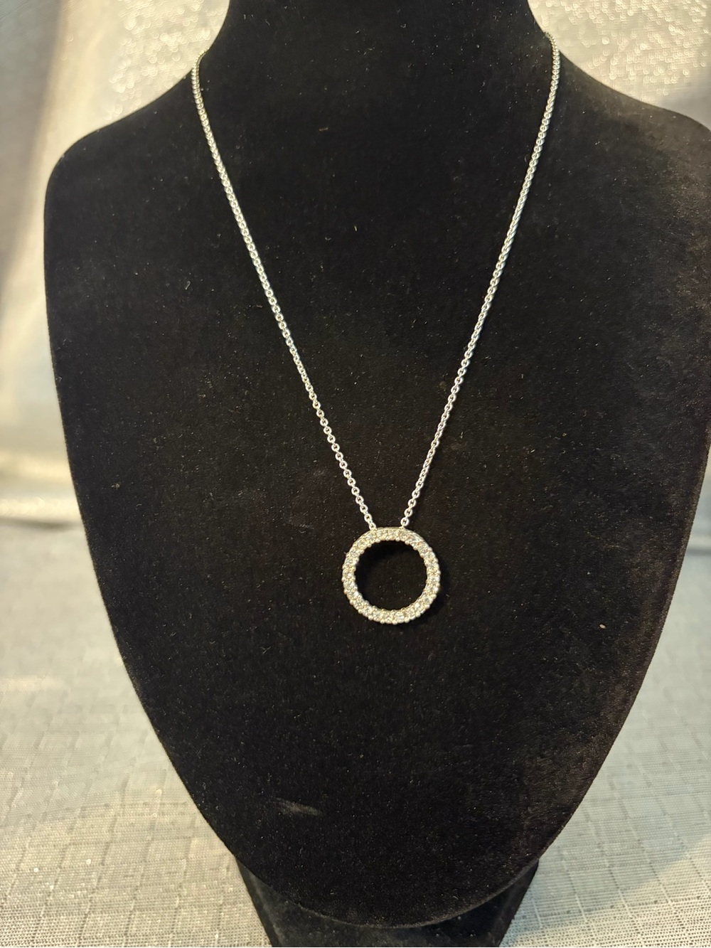 Avon Crystal Circle Pendant Necklace - Women Jewelry